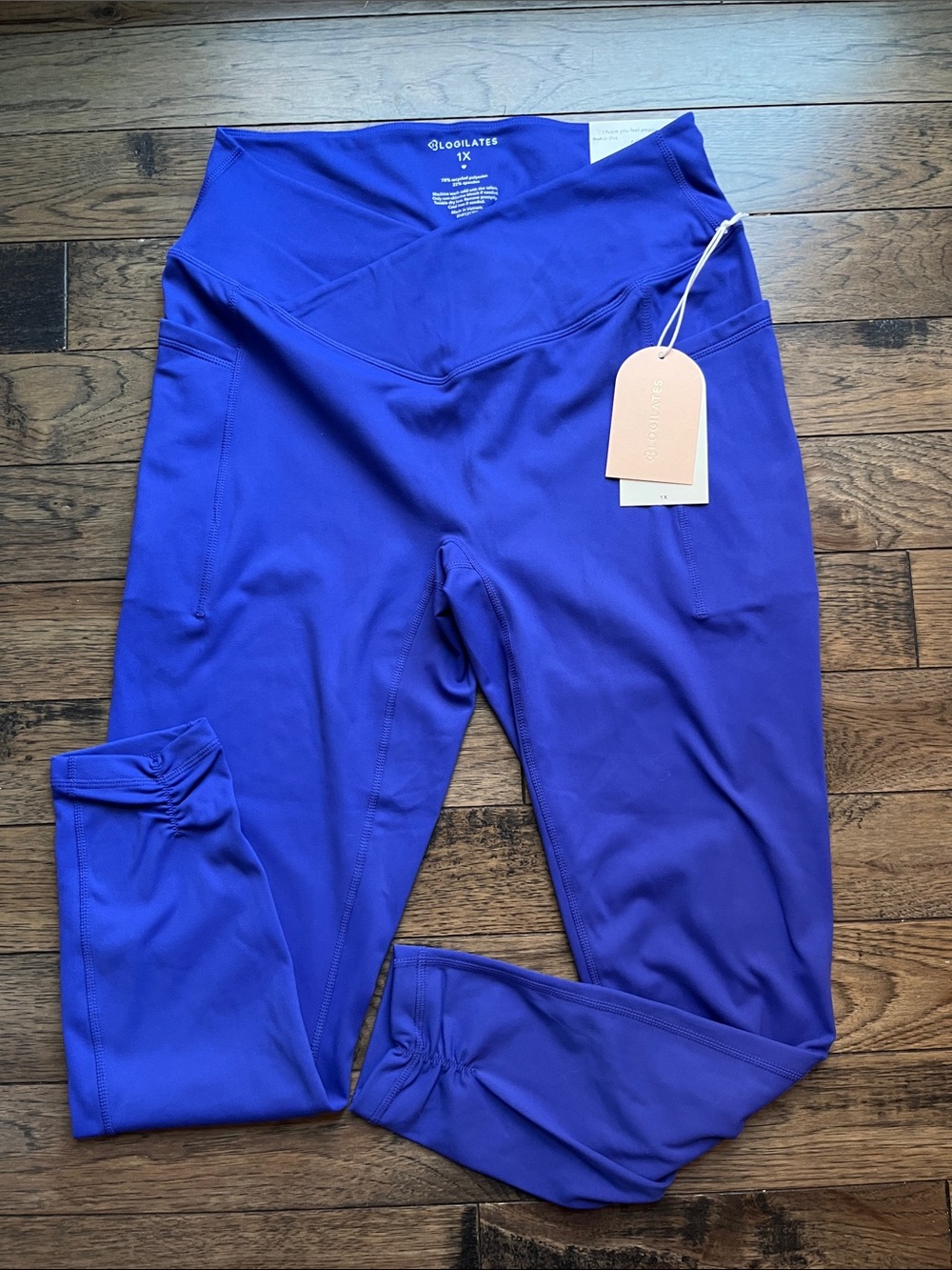 Blogilates Royal Blue Leggings yoga band size XL new
